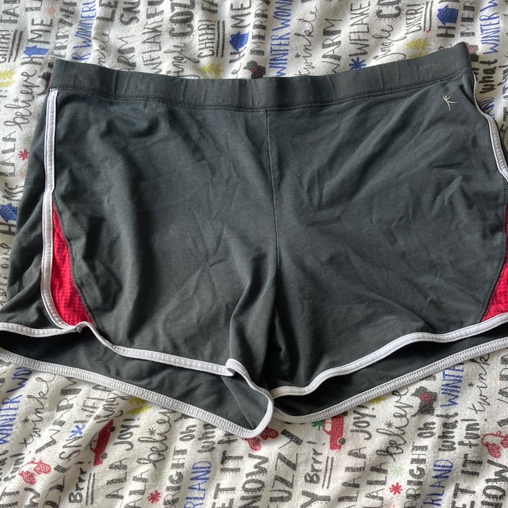 Red and grey shorts